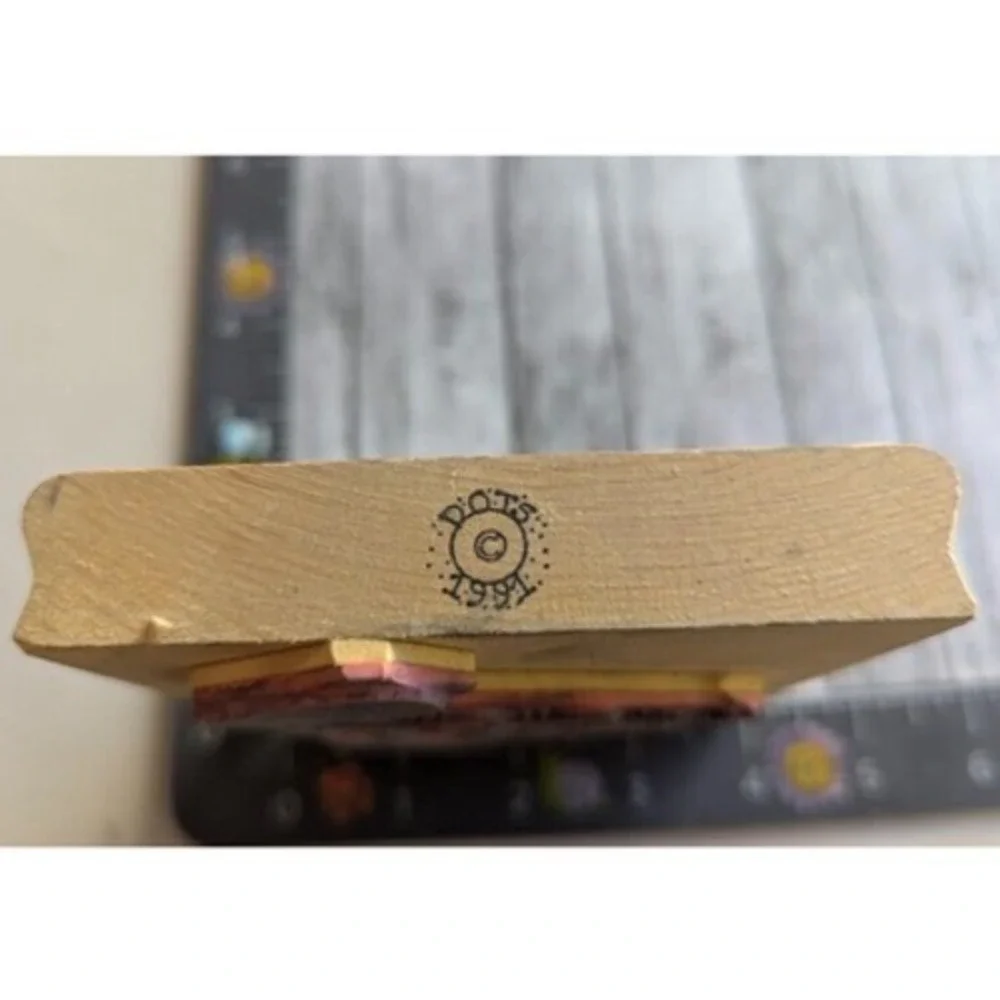 Dots Happy Clown Sitting 1991 Rubber Stamp Wood #A20
